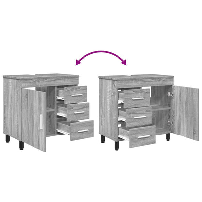 Bathroom Vanity Unit Grey Sonoma 60 x 35 x 60 cm
