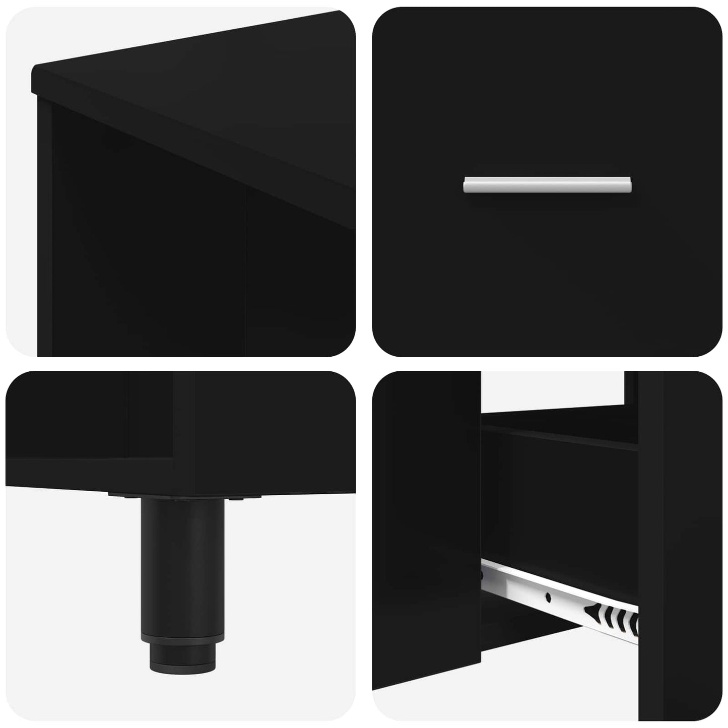 Bathroom Vanity Unit Black 80 x 35 x 60 cm Engineered Wood