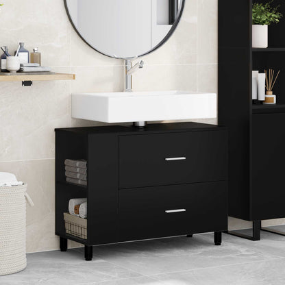 Bathroom Vanity Unit Black 80 x 35 x 60 cm Engineered Wood
