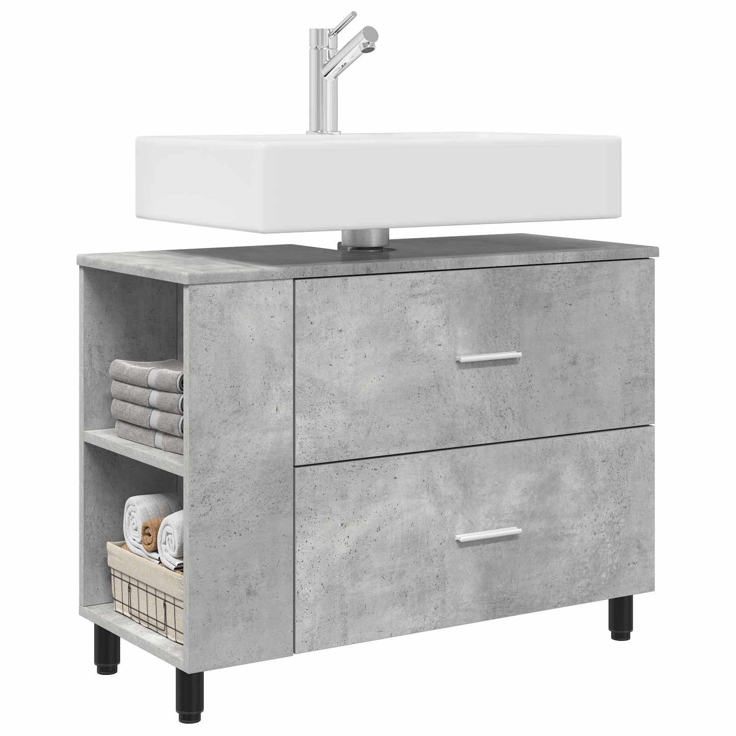 Bathroom Vanity Unit Concrete Grey 80 x 35 x 60 cm
