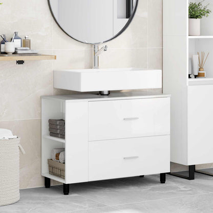 Bathroom Vanity Unit High Gloss White 80 x 35 x 60 cm