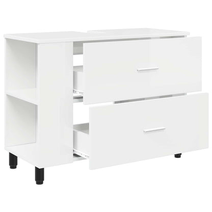 Bathroom Vanity Unit High Gloss White 80 x 35 x 60 cm