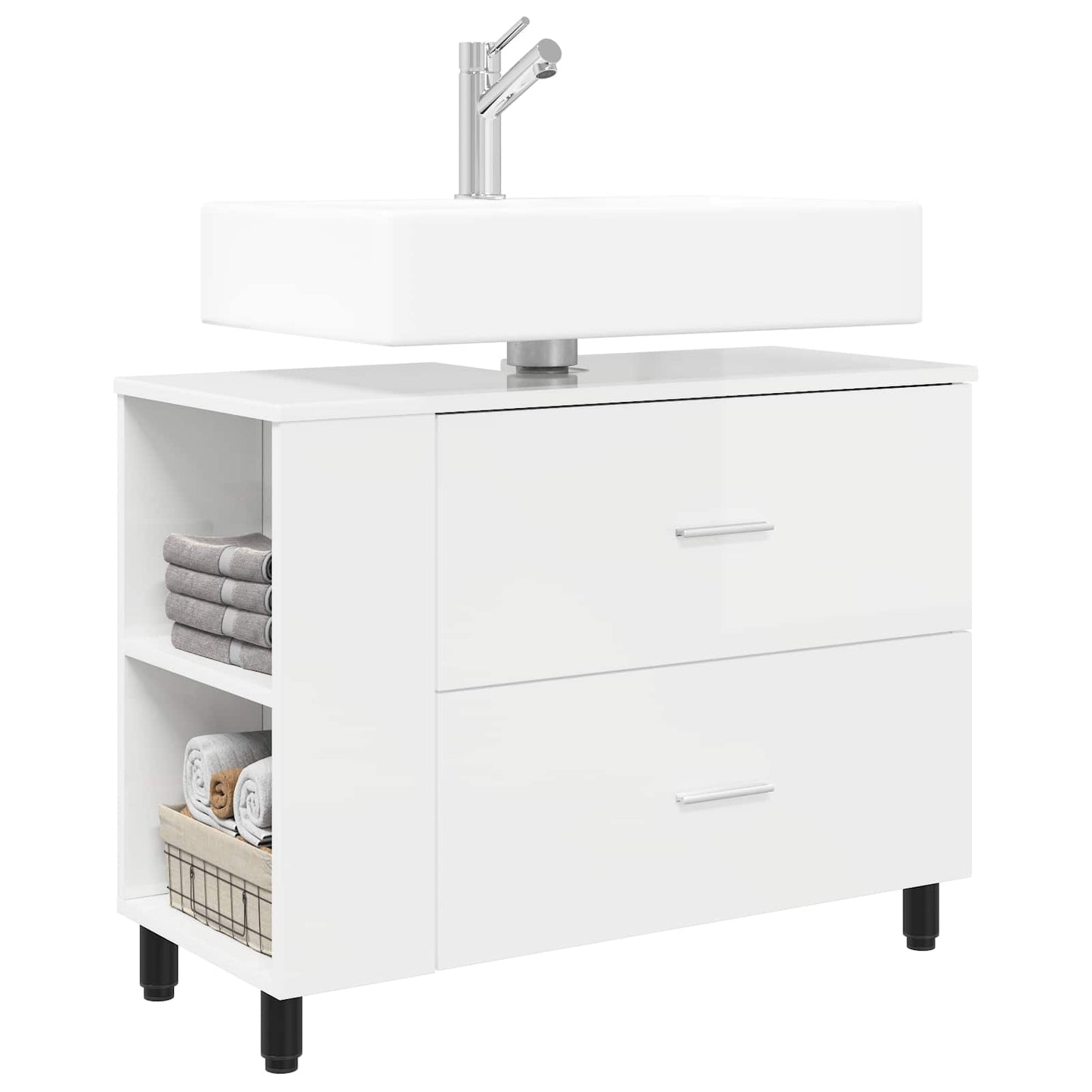 Bathroom Vanity Unit High Gloss White 80 x 35 x 60 cm