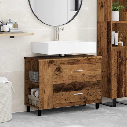 Bathroom Vanity Unit Old Wood 80 x 35 x 60 cm Engineered Wood