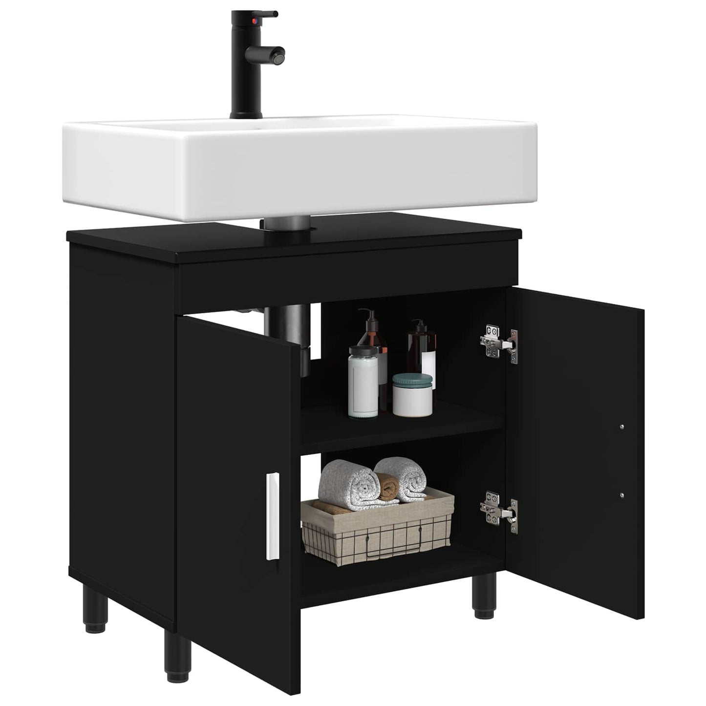 Bathroom Vanity Unit Black 60 x 35 x 60 cm Engineered Wood
