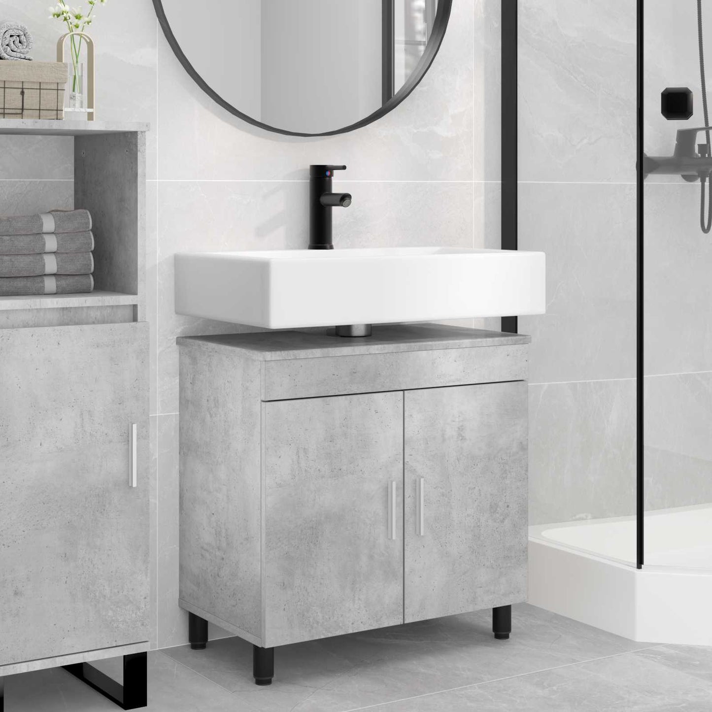 Bathroom Vanity Unit Concrete Grey 60 x 35 x 60 cm