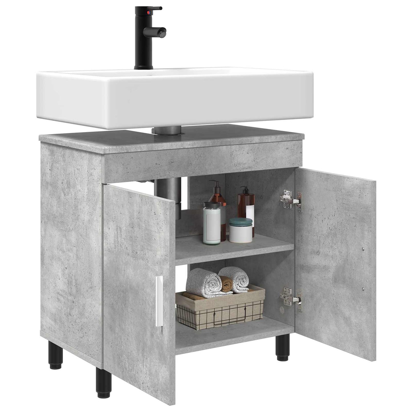 Bathroom Vanity Unit Concrete Grey 60 x 35 x 60 cm
