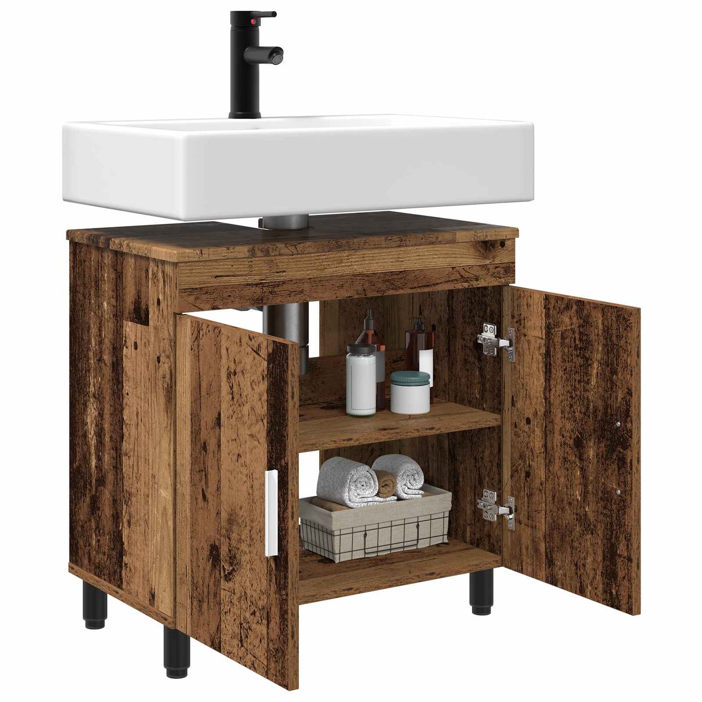 Bathroom Vanity Unit Old Wood 60 x 35 x 60 cm Engineered Wood