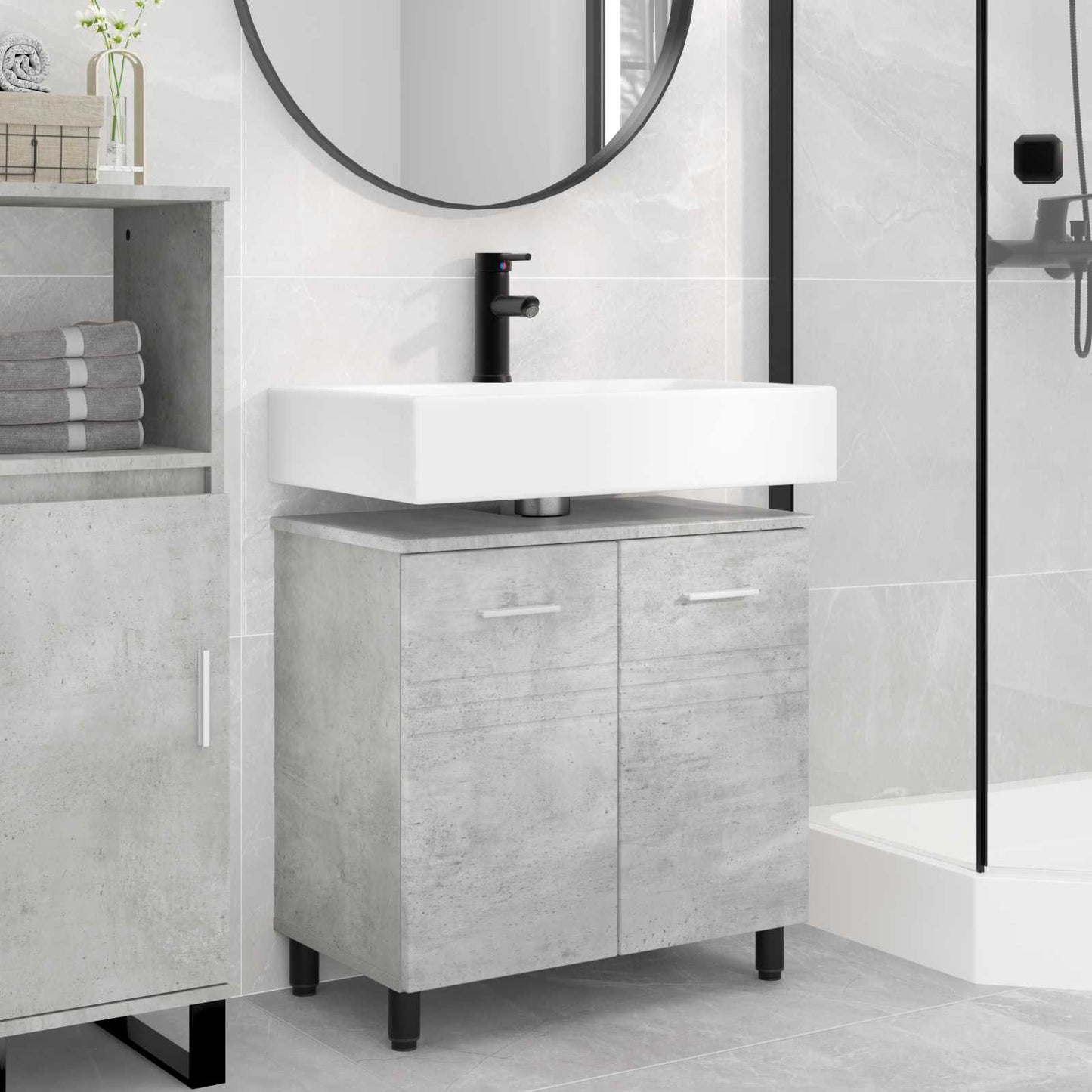 Bathroom Vanity Unit Concrete Grey 60 x 35 x 60 cm