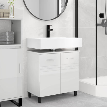 Bathroom Vanity Unit High Gloss White 60 x 35 x 60 cm