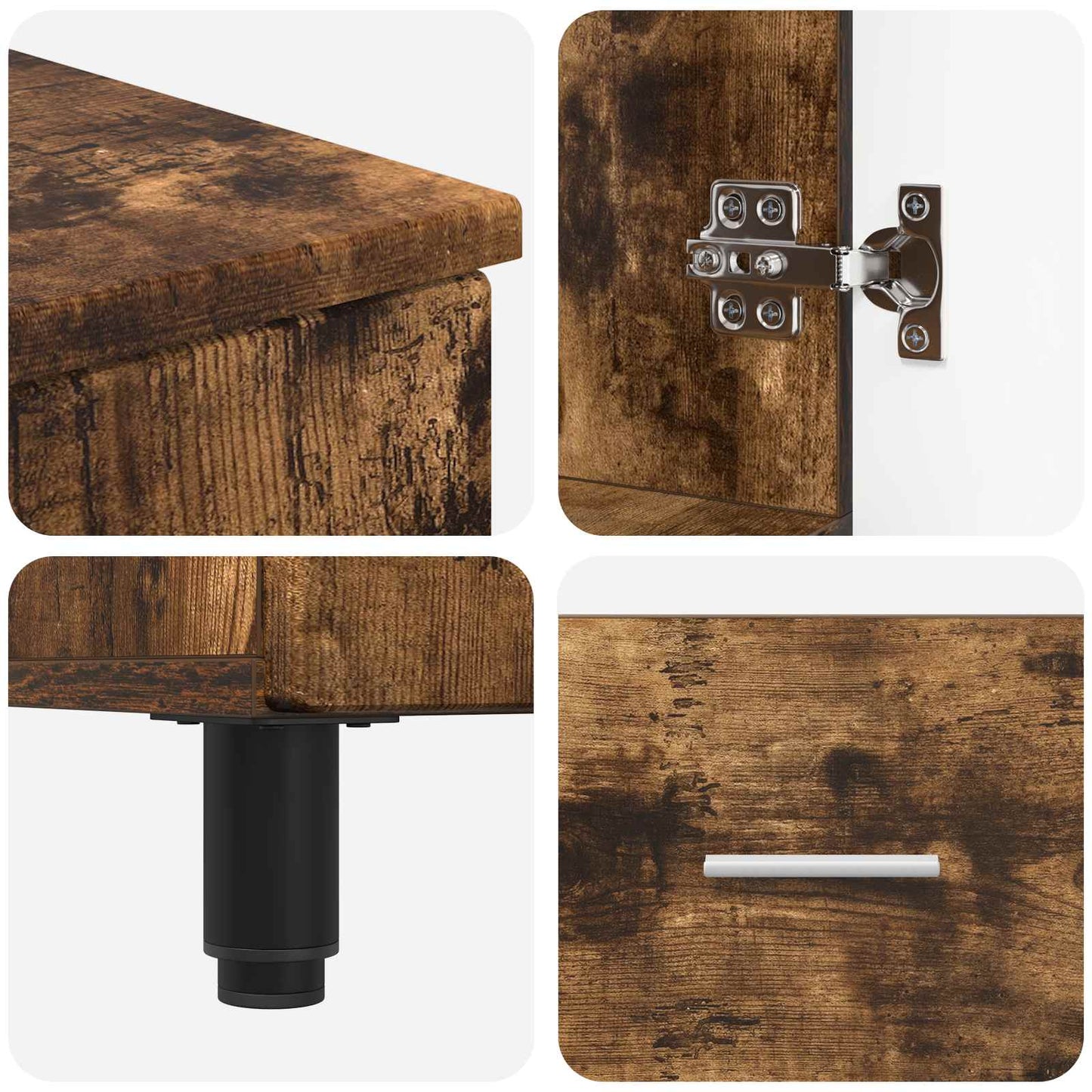 Bathroom Vanity Unit Smoked Oak 60 x 35 x 60 cm Engineered Wood