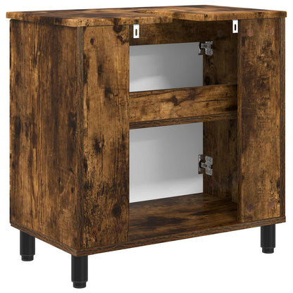 Bathroom Vanity Unit Smoked Oak 60 x 35 x 60 cm Engineered Wood