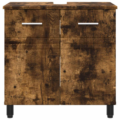 Bathroom Vanity Unit Smoked Oak 60 x 35 x 60 cm Engineered Wood