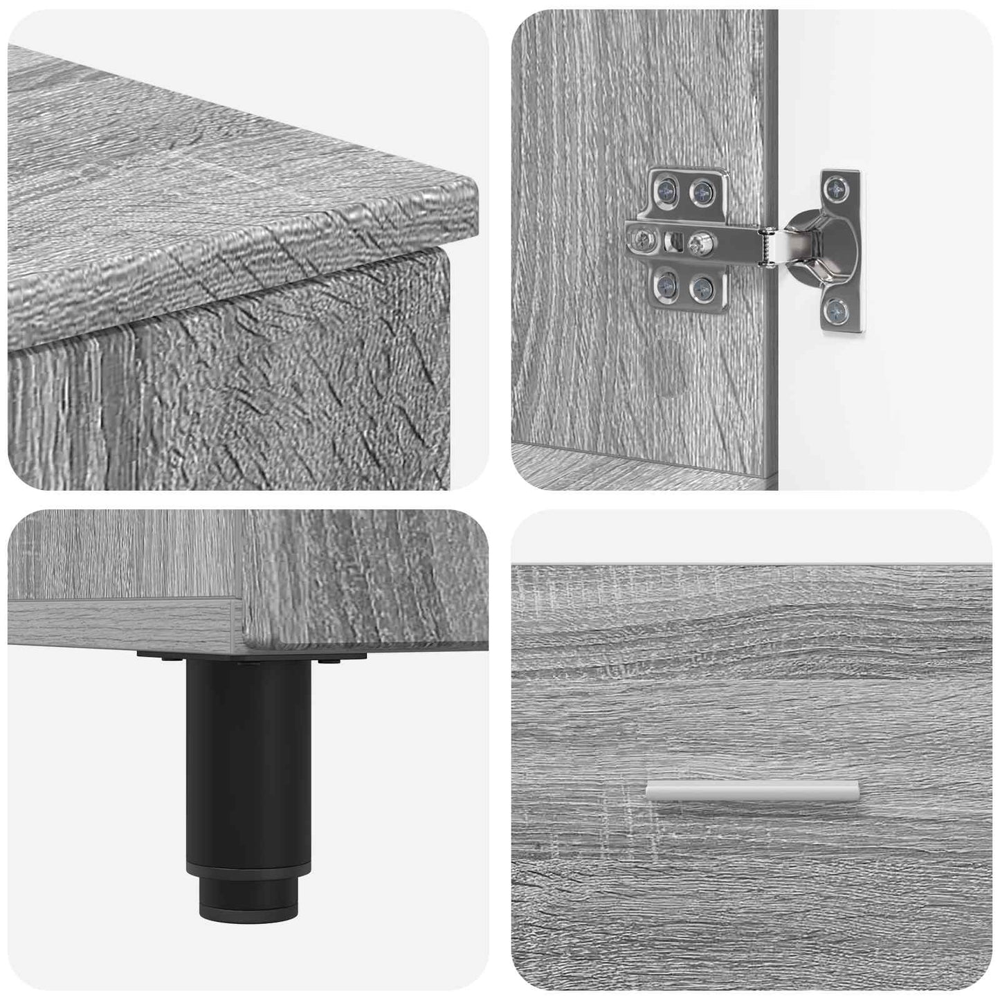 Bathroom Vanity Unit Grey Sonoma 60 x 35 x 60 cm