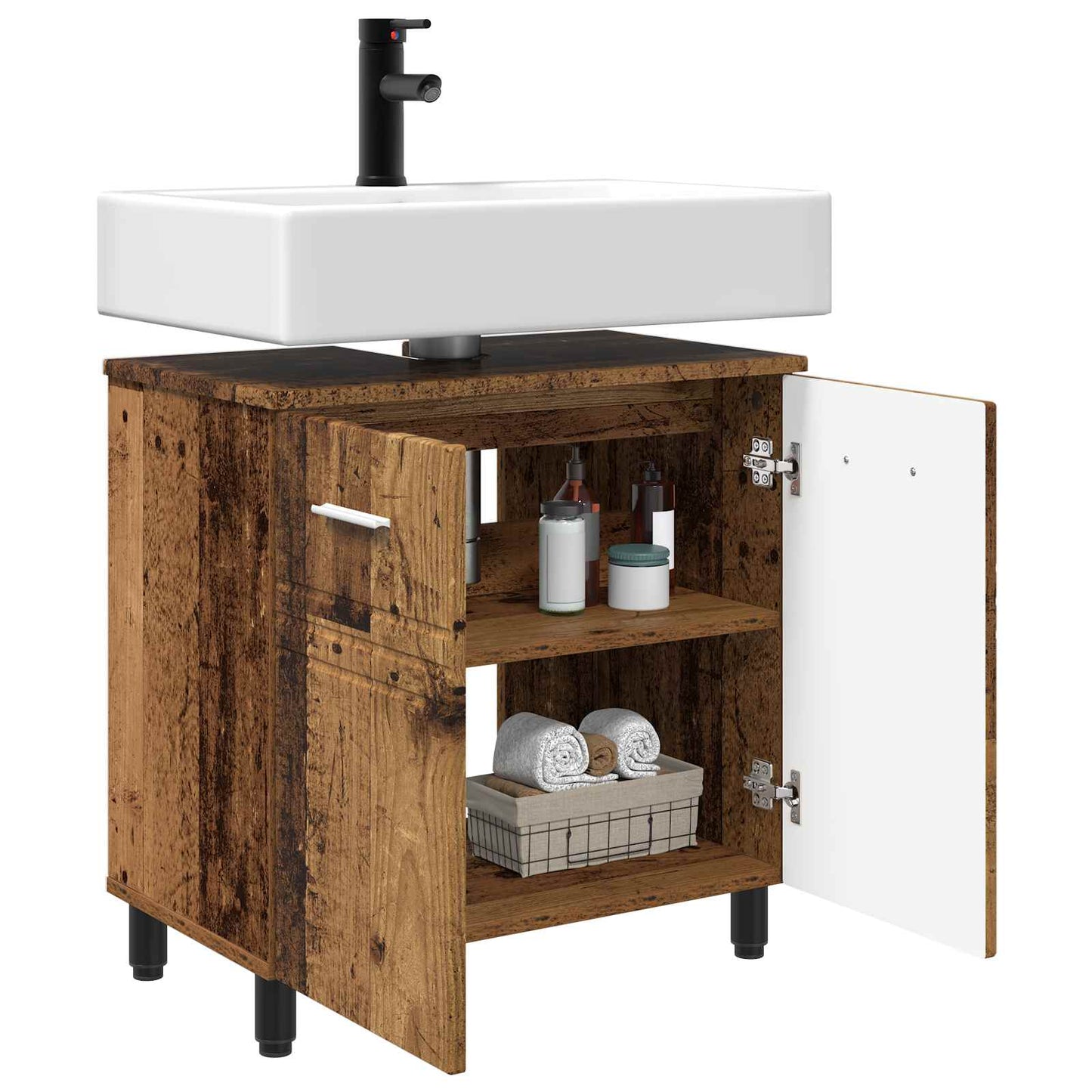 Bathroom Vanity Unit Old Wood 60 x 35 x 60 cm Engineered Wood