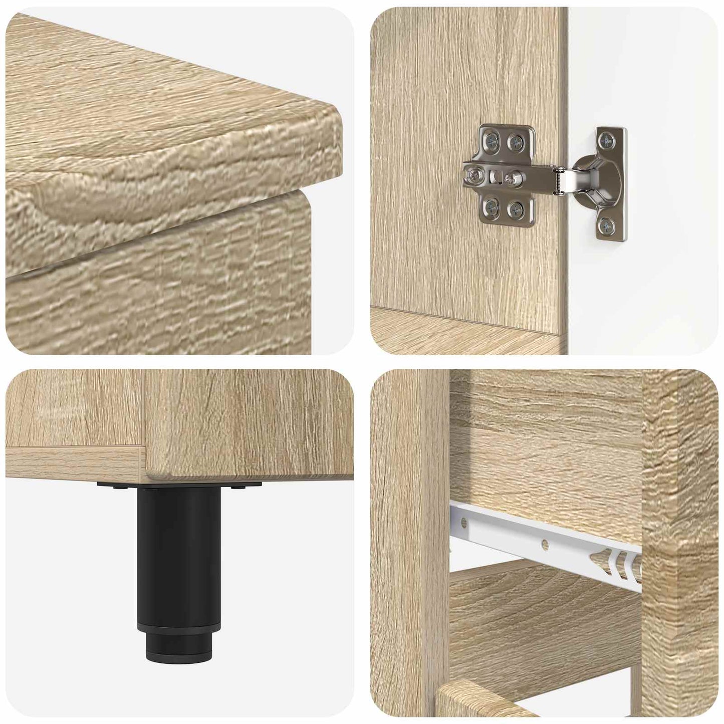 Bathroom Vanity Unit Sonoma Oak 60 x 35 x 80 cm Engineered Wood