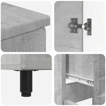 Bathroom Vanity Unit Concrete Grey 60 x 35 x 80 cm