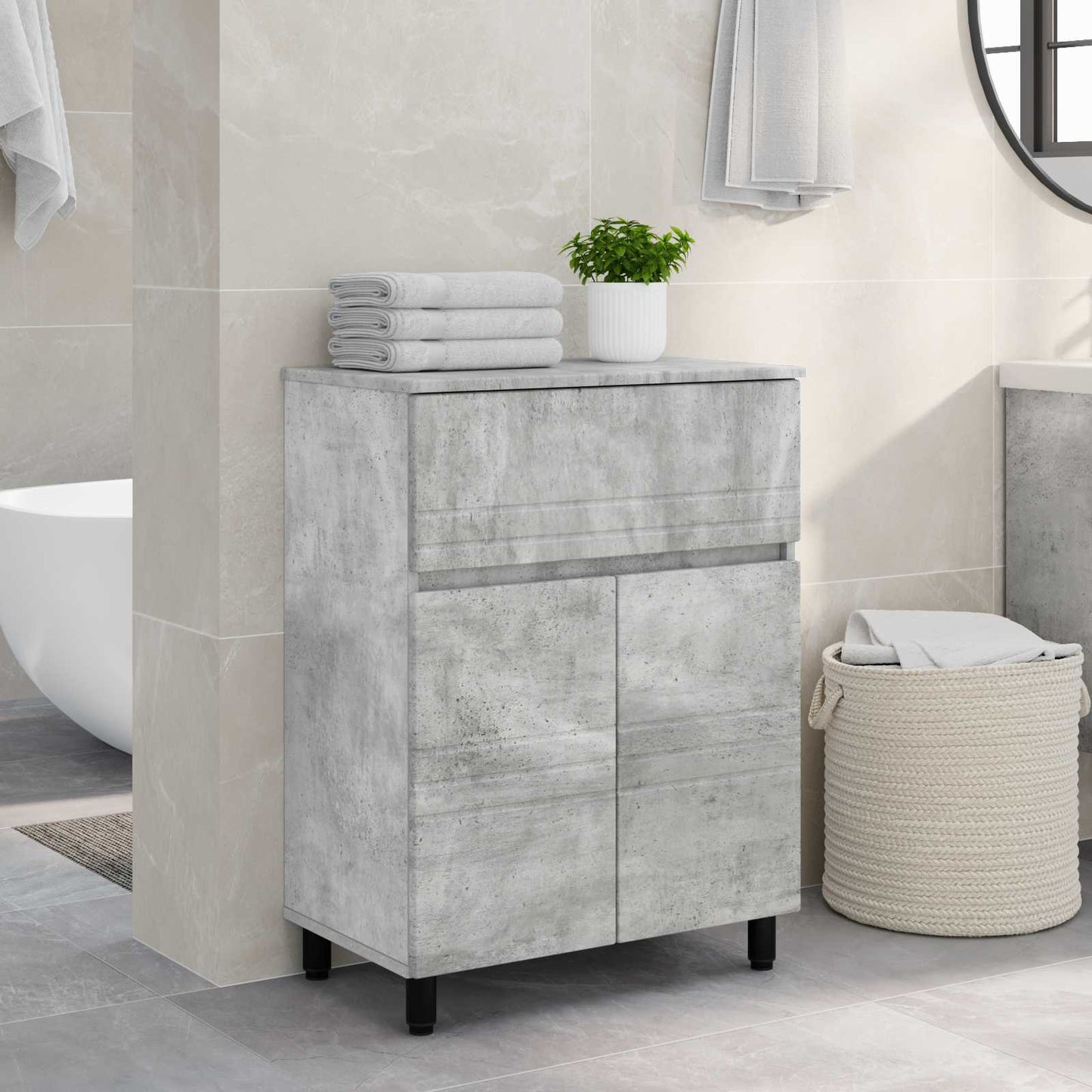 Bathroom Vanity Unit Concrete Grey 60 x 35 x 80 cm
