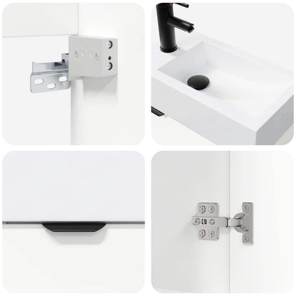 Bathroom Vanity Unit with Tap White 45.5 x 22.5 x 84 cm