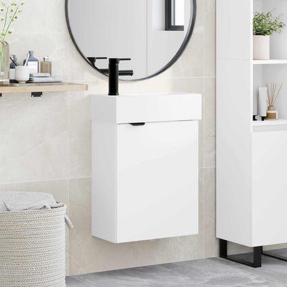 Bathroom Vanity Unit with Tap White 45.5 x 22.5 x 84 cm