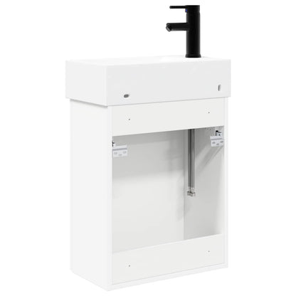 Bathroom Vanity Unit with Tap White 45.5 x 22.5 x 84 cm