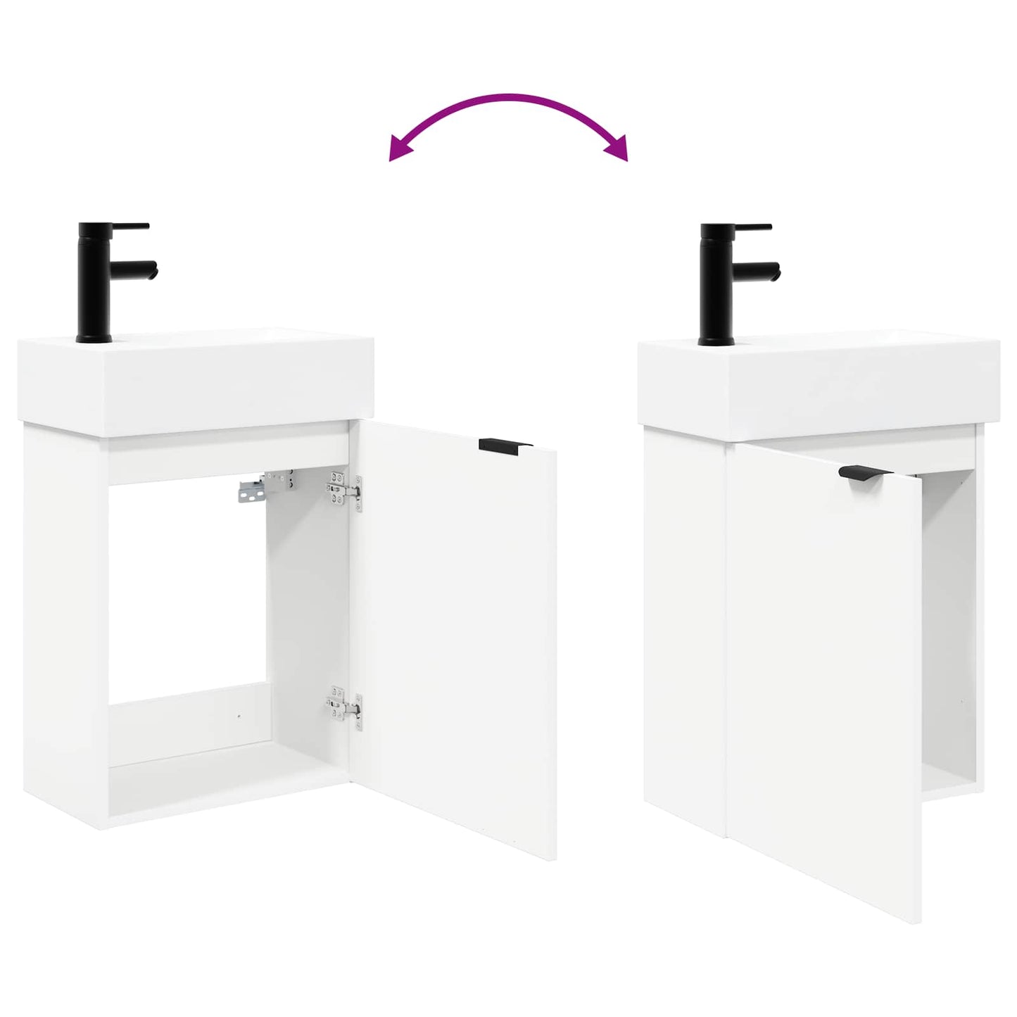 Bathroom Vanity Unit with Tap White 45.5 x 22.5 x 84 cm