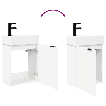 Bathroom Vanity Unit with Tap White 45.5 x 22.5 x 84 cm