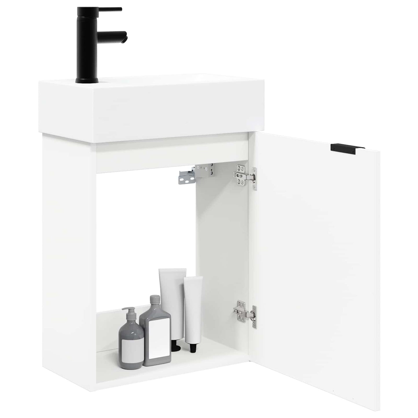 Bathroom Vanity Unit with Tap White 45.5 x 22.5 x 84 cm