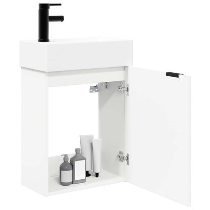 Bathroom Vanity Unit with Tap White 45.5 x 22.5 x 84 cm
