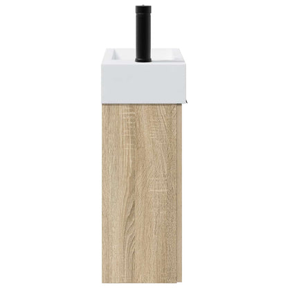 Bathroom Vanity Unit with Tap Sonoma Oak 45.5 x 22.5 x 84 cm