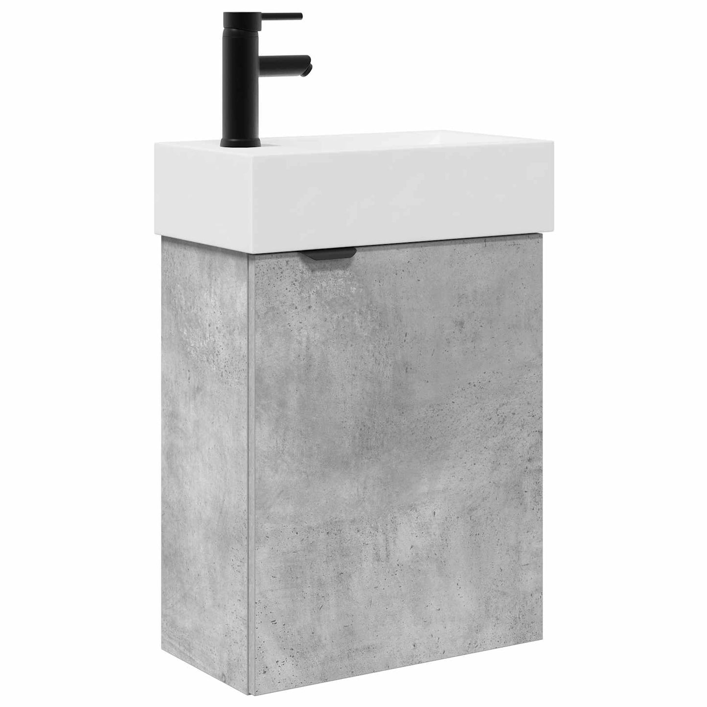 Bathroom Vanity Unit with Tap Concrete Grey 45.5 x 22.5 x 84 cm