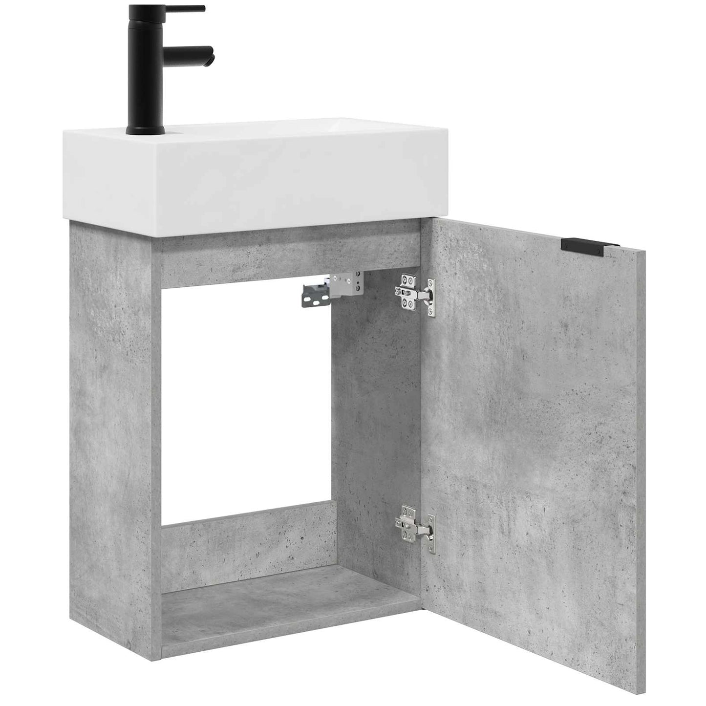Bathroom Vanity Unit with Tap Concrete Grey 45.5 x 22.5 x 84 cm
