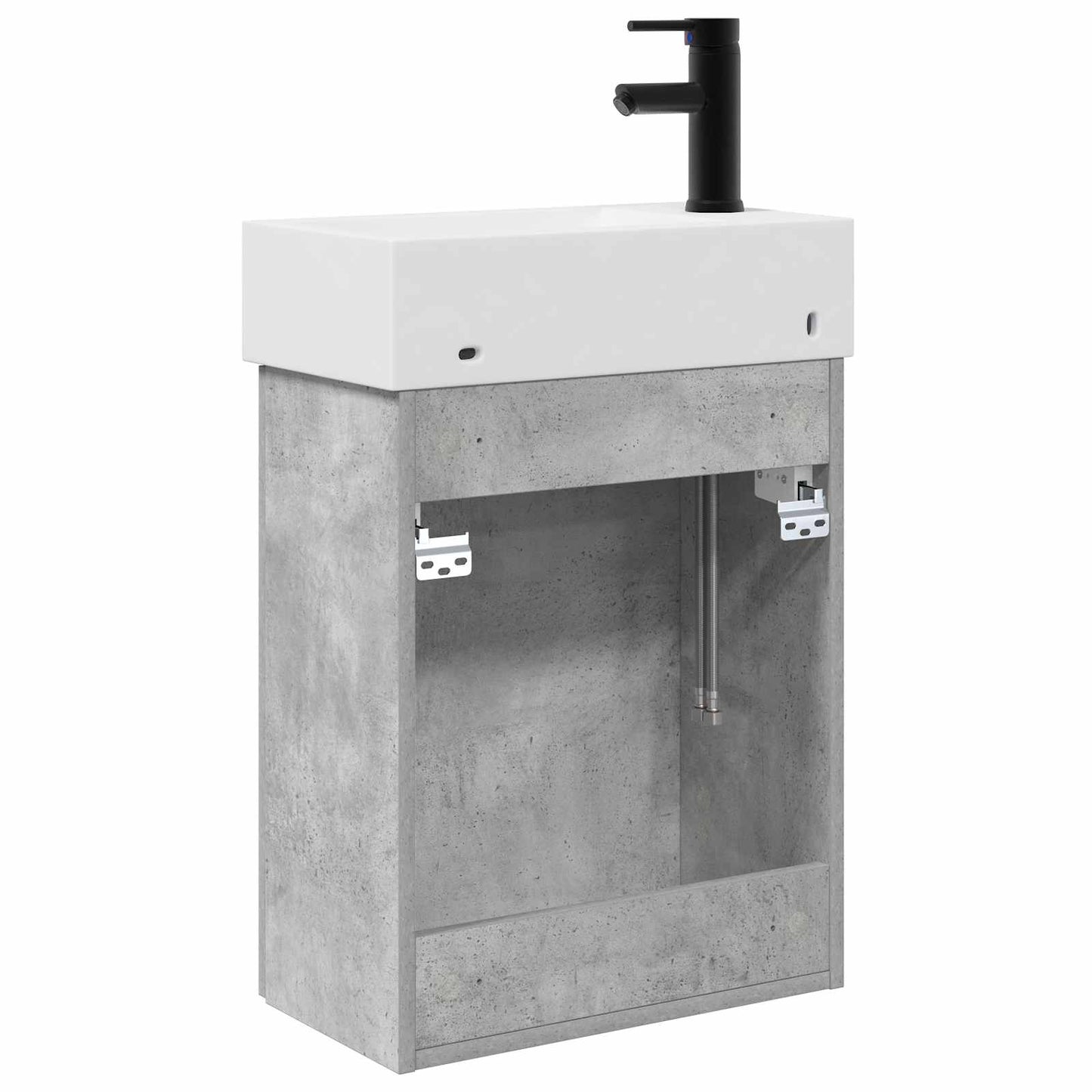 Bathroom Vanity Unit with Tap Concrete Grey 45.5 x 22.5 x 84 cm