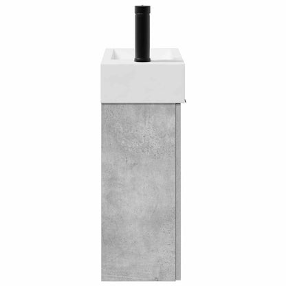 Bathroom Vanity Unit with Tap Concrete Grey 45.5 x 22.5 x 84 cm