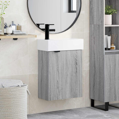 Bathroom Vanity Unit with Tap Grey Sonoma 45.5 x 22.5 x 84 cm