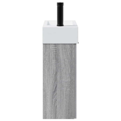 Bathroom Vanity Unit with Tap Grey Sonoma 45.5 x 22.5 x 84 cm