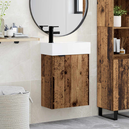 Bathroom Vanity Unit with Tap Old Wood 45.5 x 22.5 x 84 cm