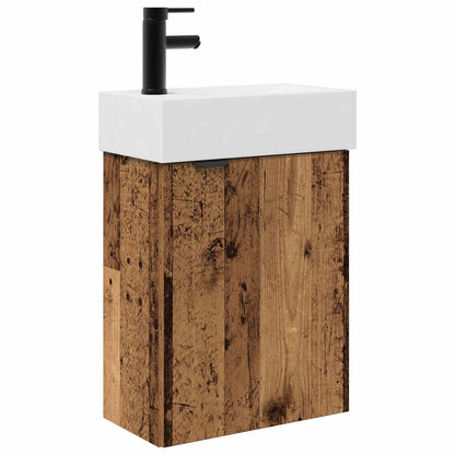 Bathroom Vanity Unit with Tap Old Wood 45.5 x 22.5 x 84 cm