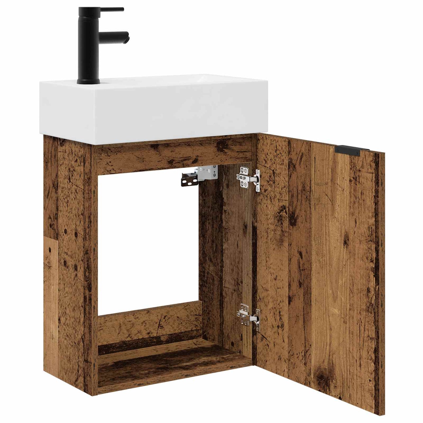 Bathroom Vanity Unit with Tap Old Wood 45.5 x 22.5 x 84 cm
