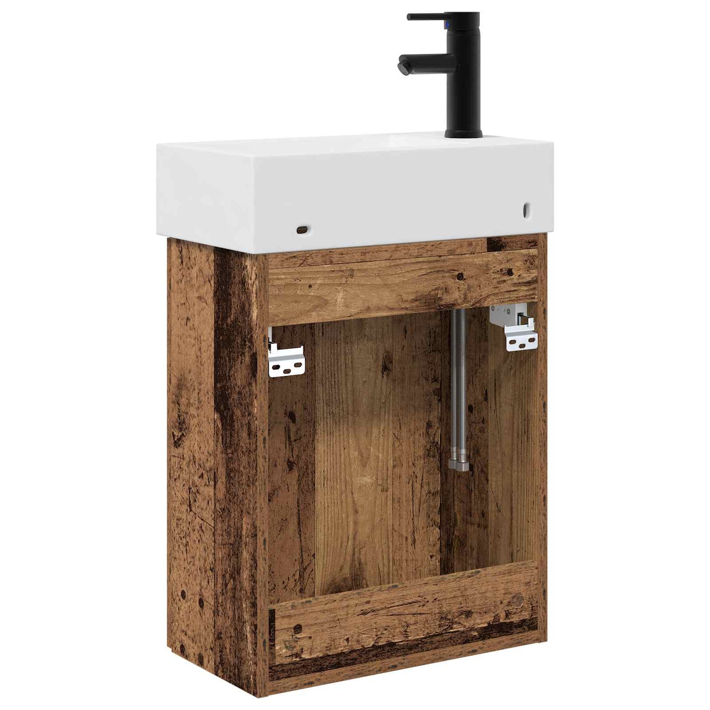 Bathroom Vanity Unit with Tap Old Wood 45.5 x 22.5 x 84 cm