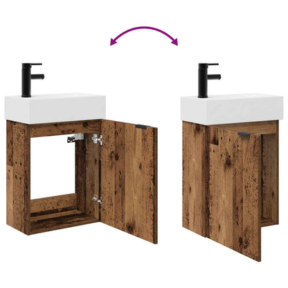 Bathroom Vanity Unit with Tap Old Wood 45.5 x 22.5 x 84 cm