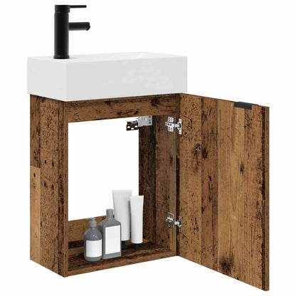 Bathroom Vanity Unit with Tap Old Wood 45.5 x 22.5 x 84 cm