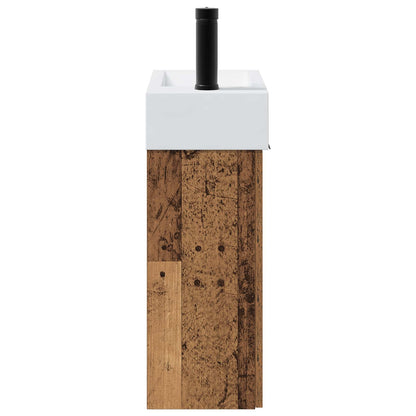 Bathroom Vanity Unit with Tap Old Wood 45.5 x 22.5 x 84 cm