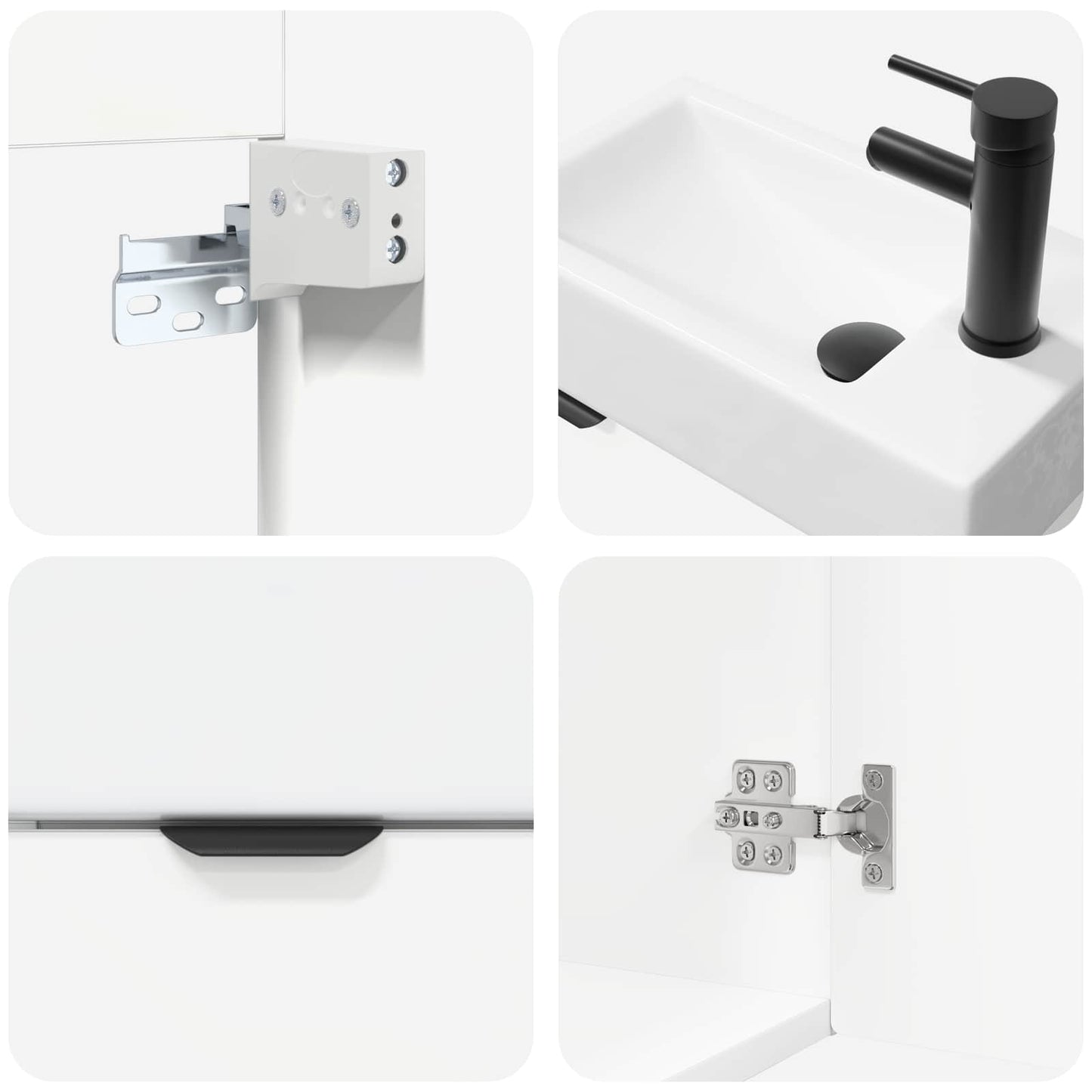 Bathroom Vanity Unit with Tap White 45.5 x 22.5 x 84 cm