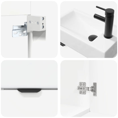 Bathroom Vanity Unit with Tap White 45.5 x 22.5 x 84 cm