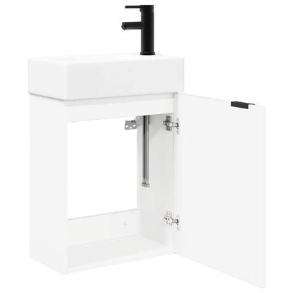 Bathroom Vanity Unit with Tap White 45.5 x 22.5 x 84 cm