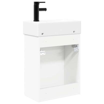 Bathroom Vanity Unit with Tap White 45.5 x 22.5 x 84 cm