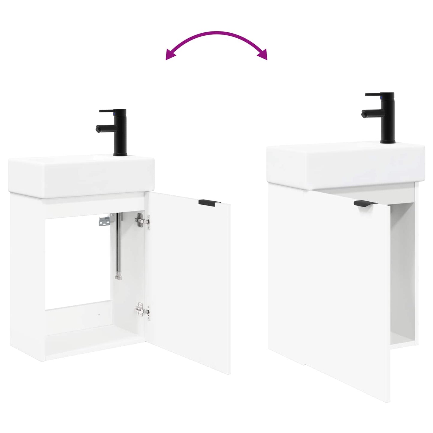 Bathroom Vanity Unit with Tap White 45.5 x 22.5 x 84 cm