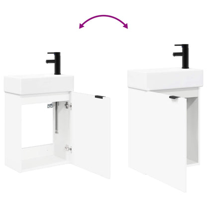 Bathroom Vanity Unit with Tap White 45.5 x 22.5 x 84 cm