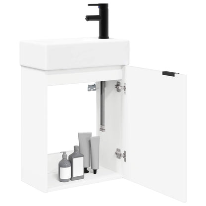 Bathroom Vanity Unit with Tap White 45.5 x 22.5 x 84 cm
